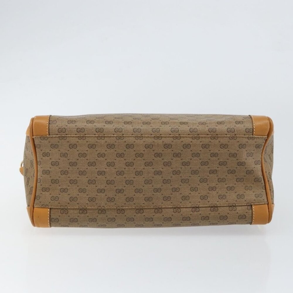 Authentic GUCCI Micro GG Supreme Shoulder Bag PVC Beige Gold - Picture 12 of 16